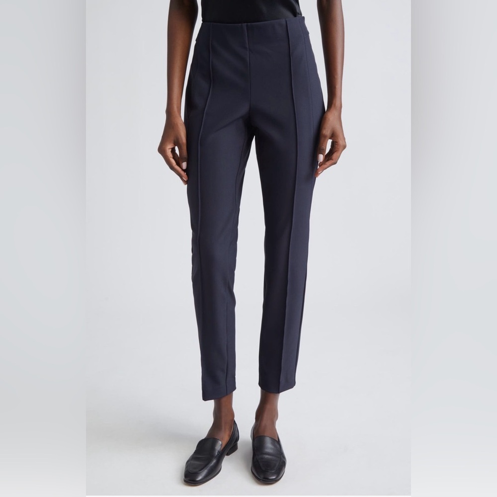 Lafayette 148 NY Gramercy Wool Stretch Career Dress Pants Navy 8